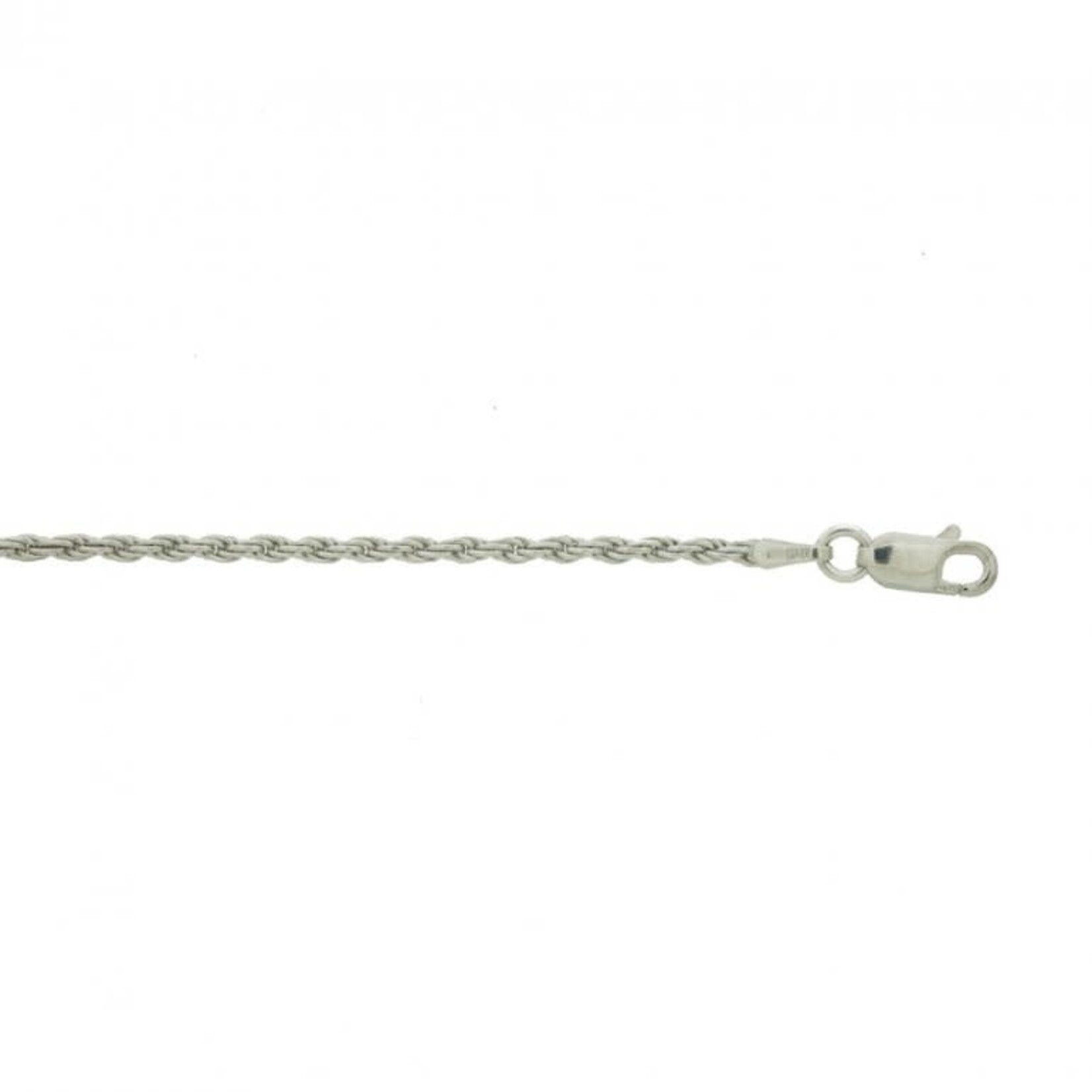 Silver Basic Chain Rope 2.0mm Rhodium Plated 18"