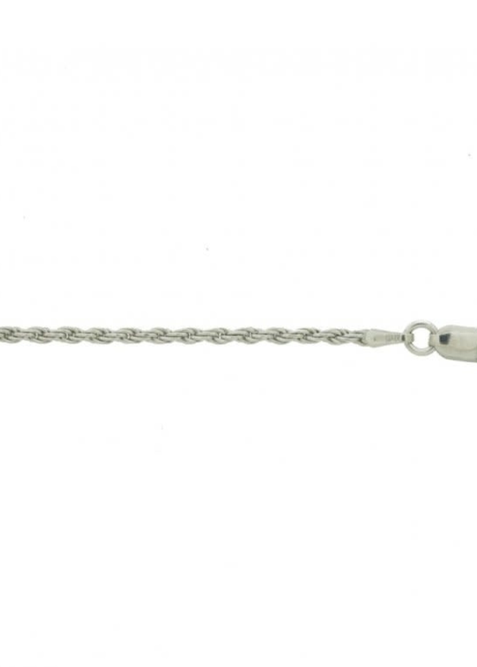 Silver Basic Chain Rope 2.0mm Rhodium Plated 18"