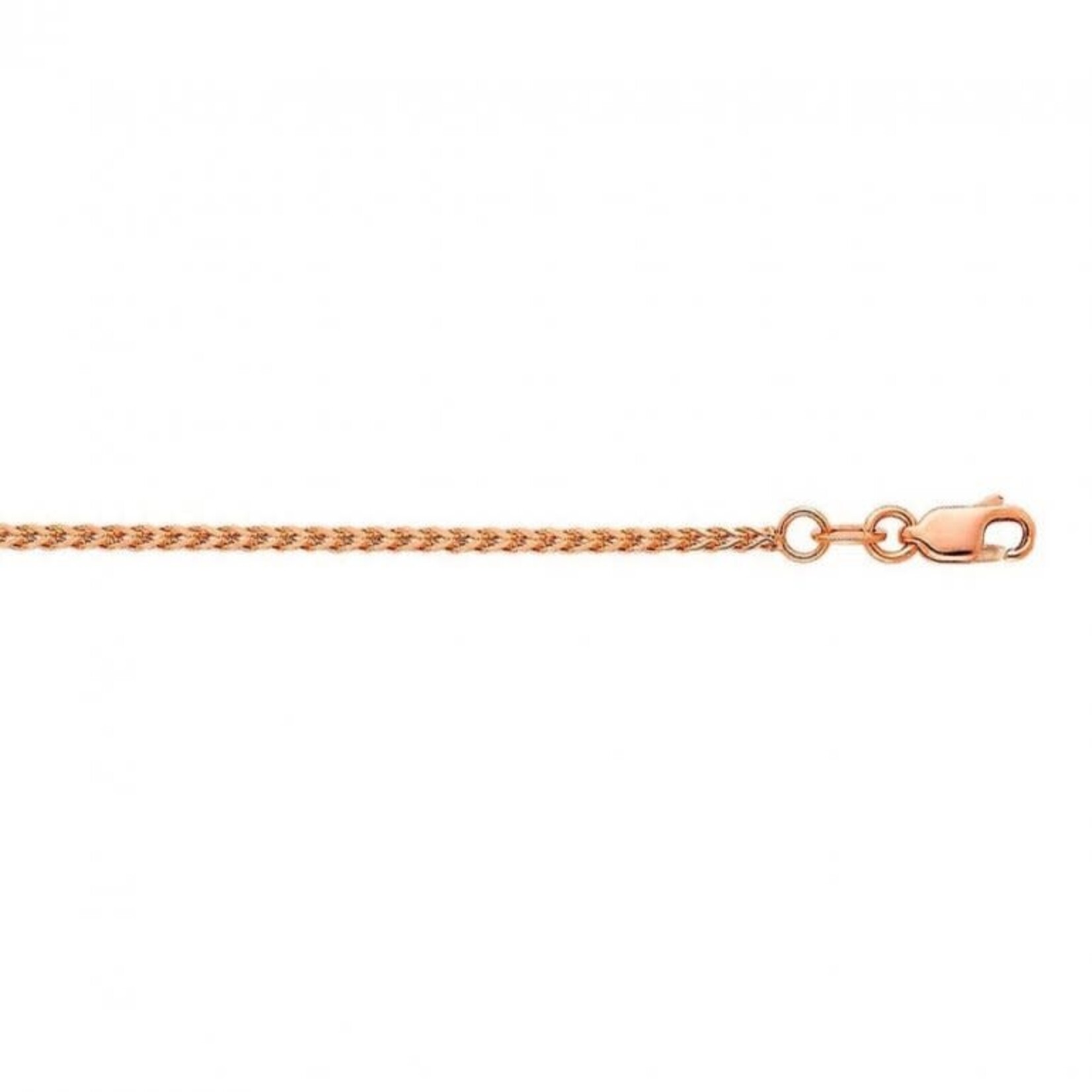 Silver Basic Chain Wheat 02 Rose Gold Plated 1.5mm 18"