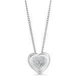 10K WG 0.05CT DIAMOND PAVE HEART PENDANT WITH CHAIN