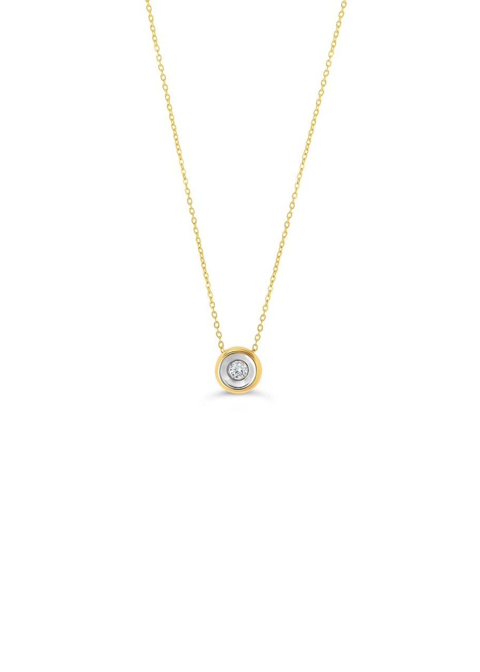 10K YG 0.04CT HOPE DIAMOND BEZEL PENDANT WITH CHAIN