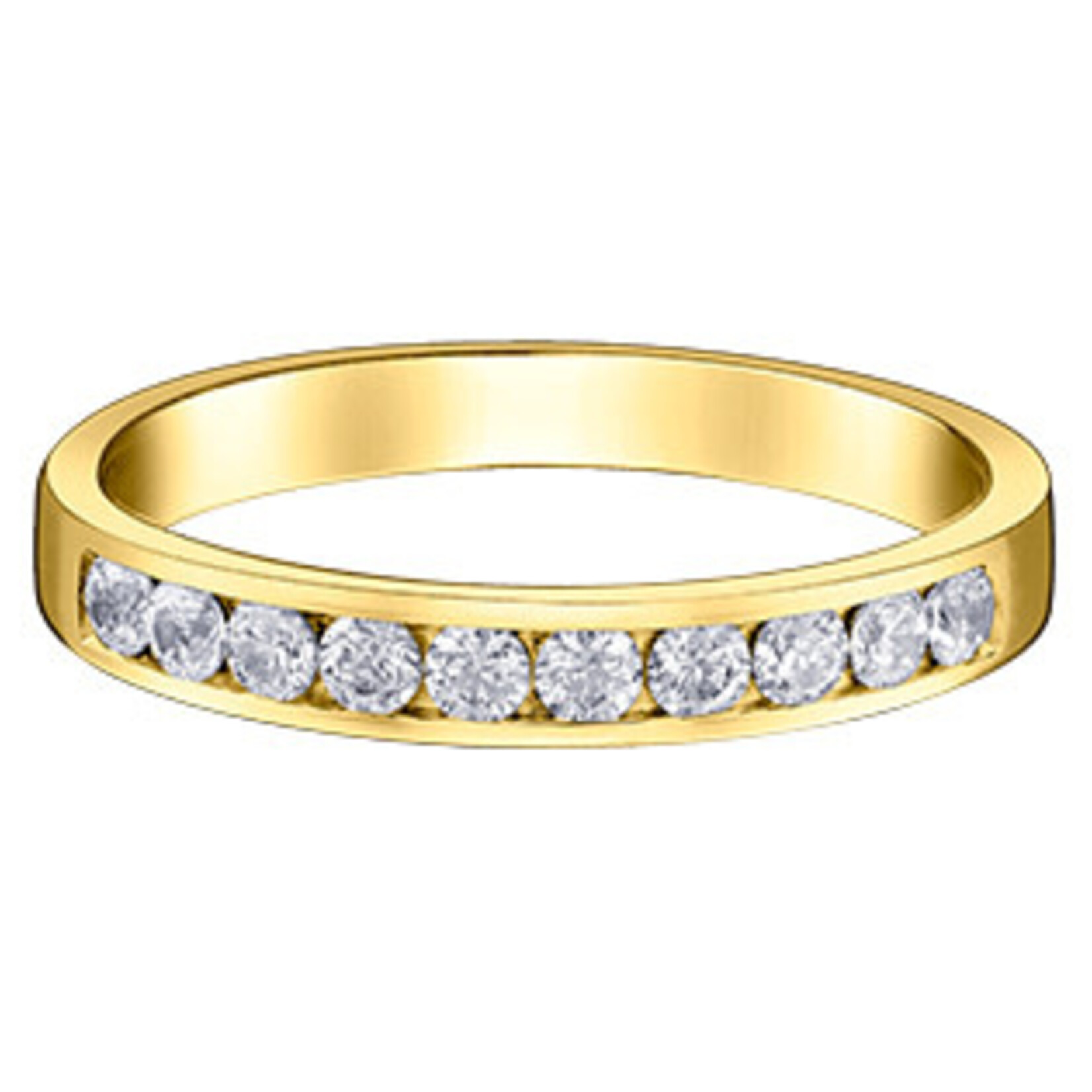 14K YG 10 Diamond FC .33CT Band