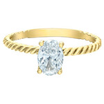 14K YG 1 RD#LGD020187 Oval Rope Solitaire