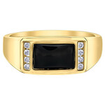 10K YG 1 Onyx 9.6x6mm 8 Diamond FC .10CT Ring