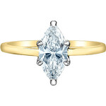 14K YG/WG 1 RD#LGD016070 Marq. Shape 1.09CT Diamond Ring
