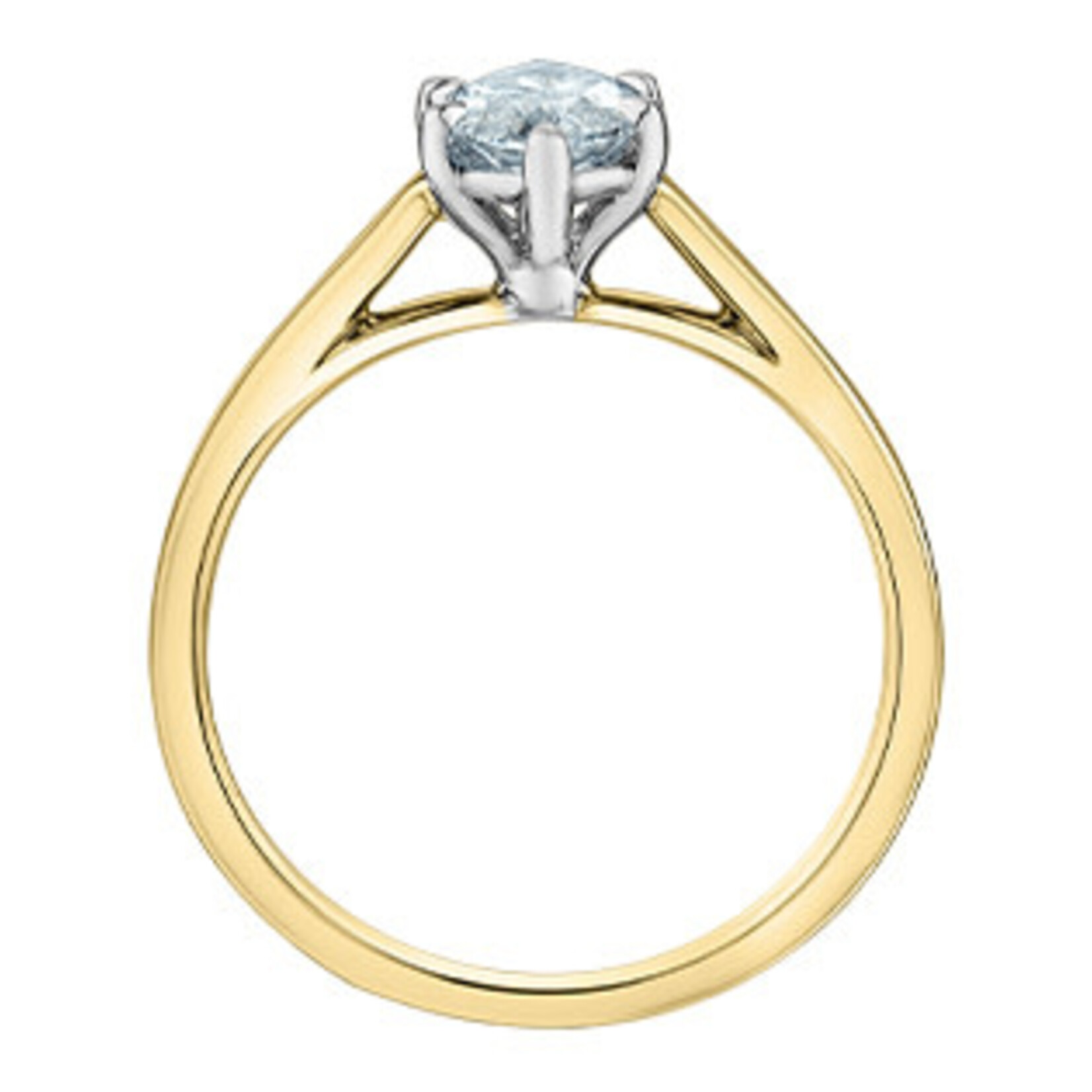 14K YG/WG 1 RD#LGD016070 Marq. Shape 1.09CT Diamond Ring