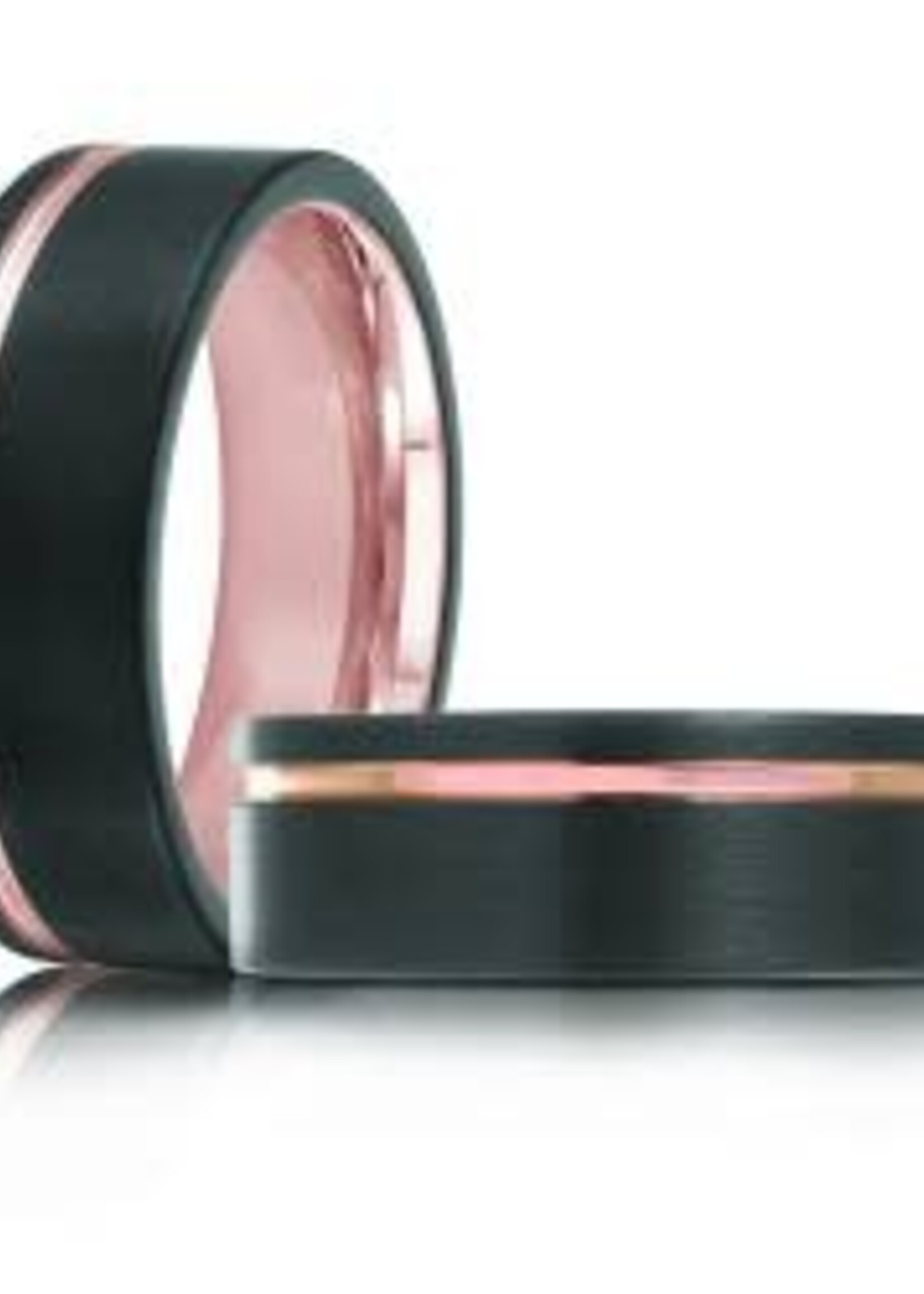 Tungsten Black/Rose Satin Carbide Wedding Band