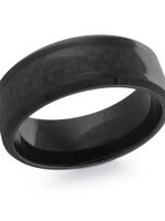 Black Polished Cobalt w/Carbon Fiber Wedding Band