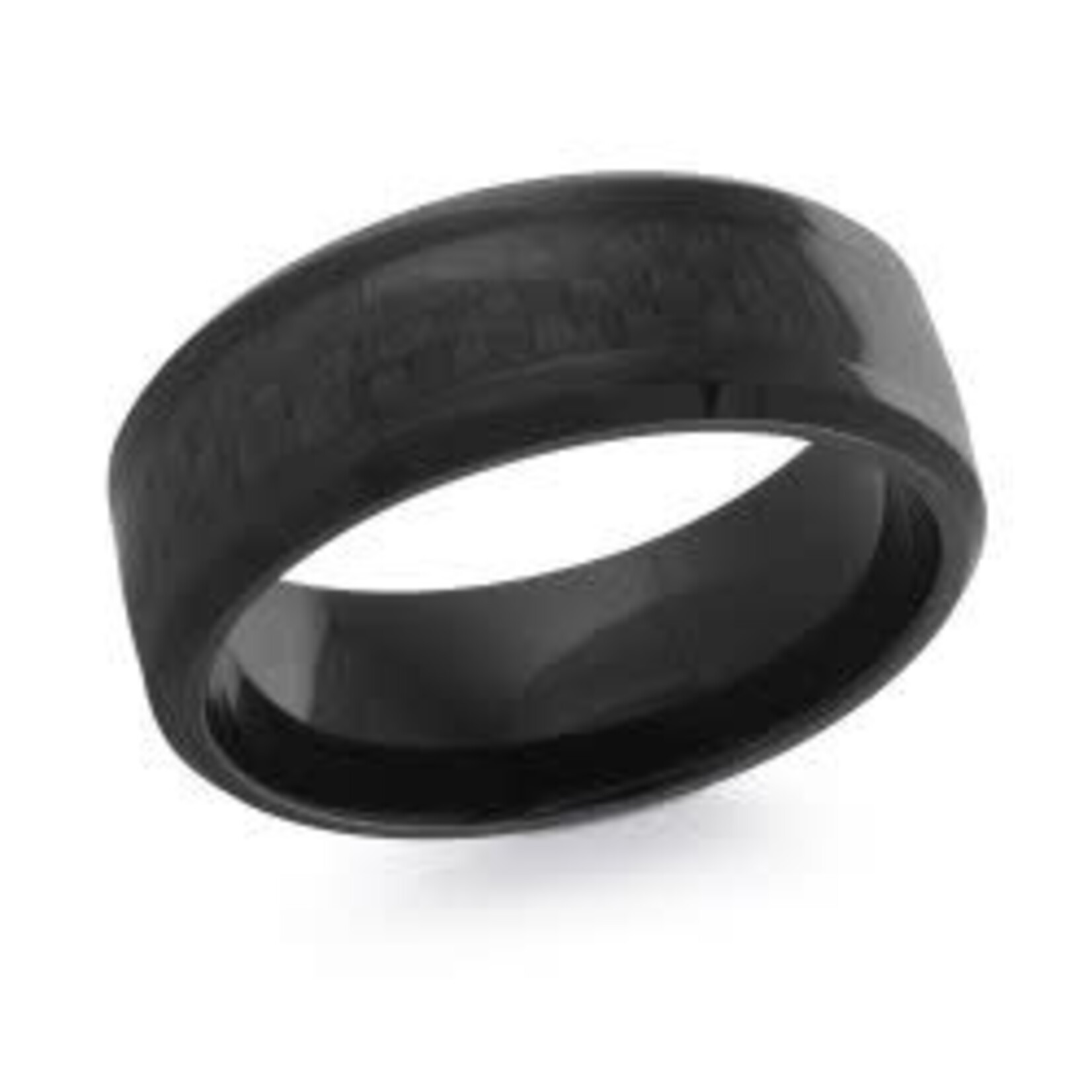 Black Polished Cobalt w/Carbon Fiber Wedding Band