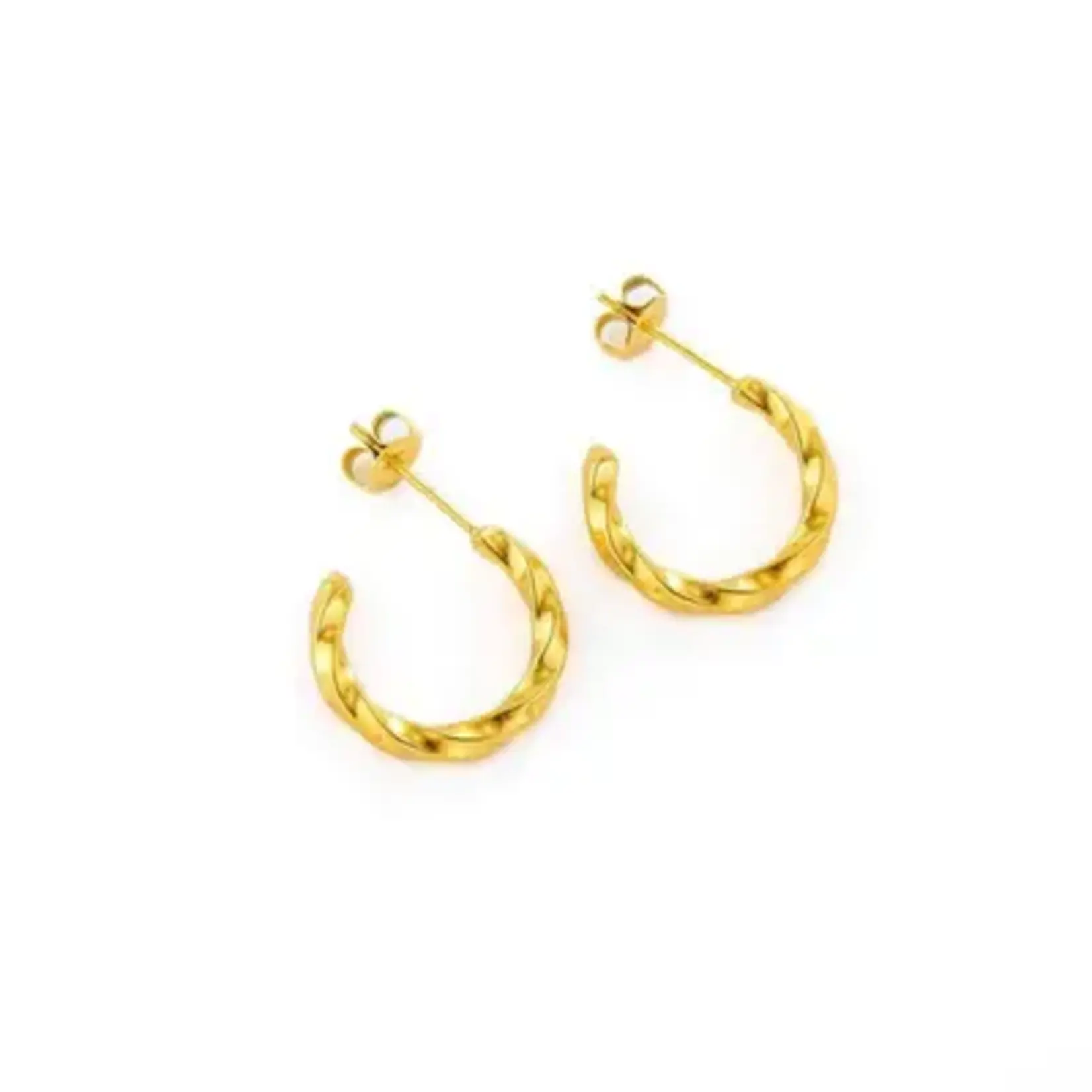 ATOLEA Twisted Gold Hoop Earrings