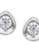 Maple Leaf Diamonds 10K WG 1 Diamond FC .217CT Earrings