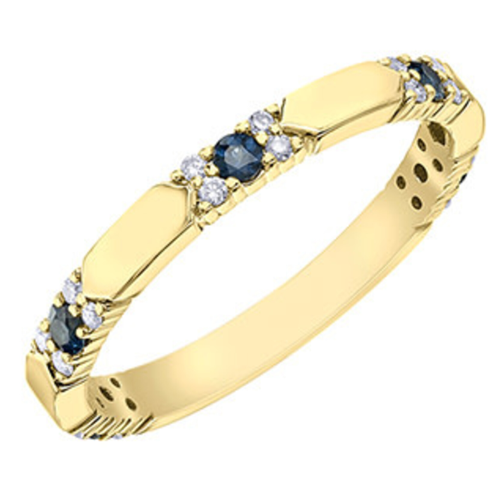 10K YG 5 Sapphire 2MM Ring