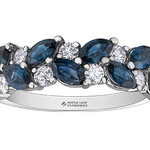 Maple Leaf Diamonds 14K WG 9 Sapphire 4.5x2.5MM Ring