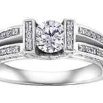 Maple Leaf Diamonds 18KPD WG 1CD#CMO-27592 Round .52CT Diamond Ring