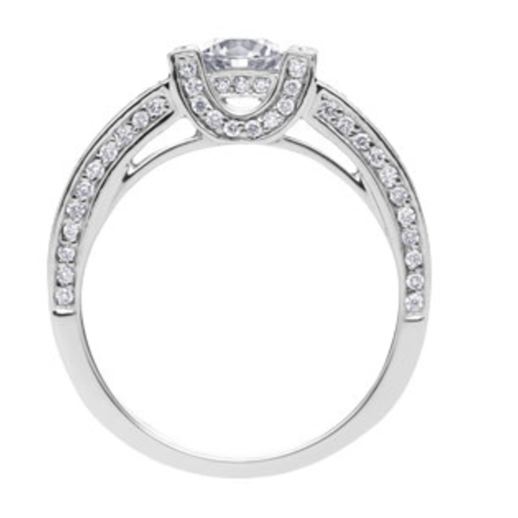 Maple Leaf Diamonds 18KPD WG 1CD#CMO-27592 Round .52CT Diamond Ring
