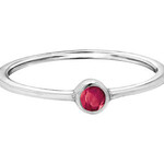 10K WG 1 Ruby 3mm Stackable Round Ring