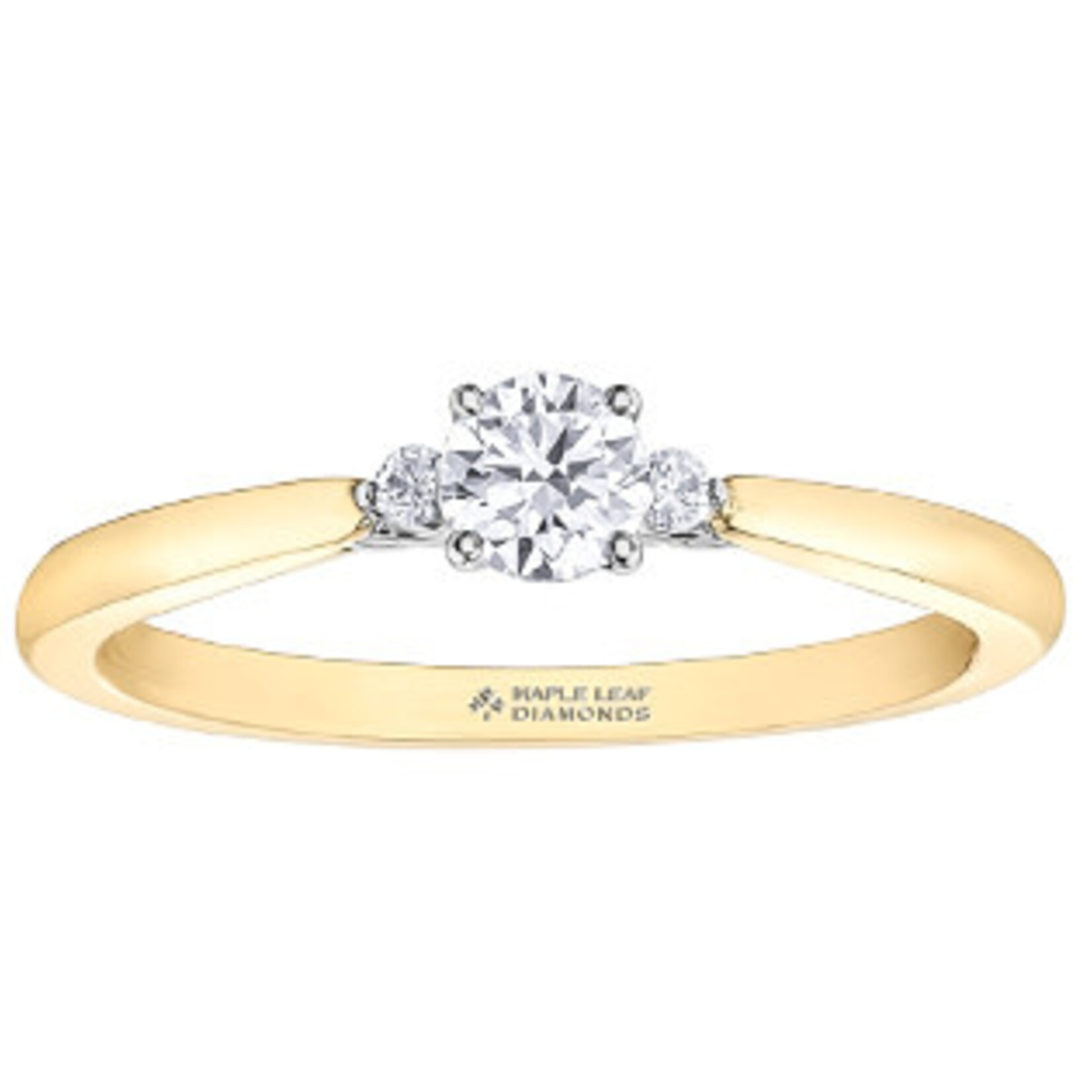 Maple Leaf Diamonds **14K YG/WG 3 Diamond Ring