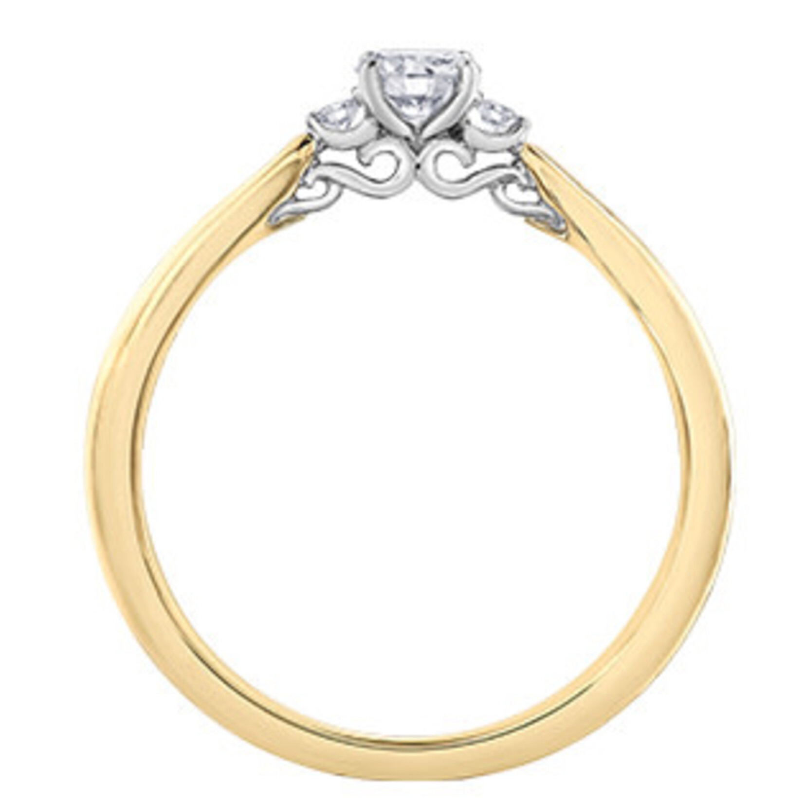 Maple Leaf Diamonds **14K YG/WG 3 Diamond Ring