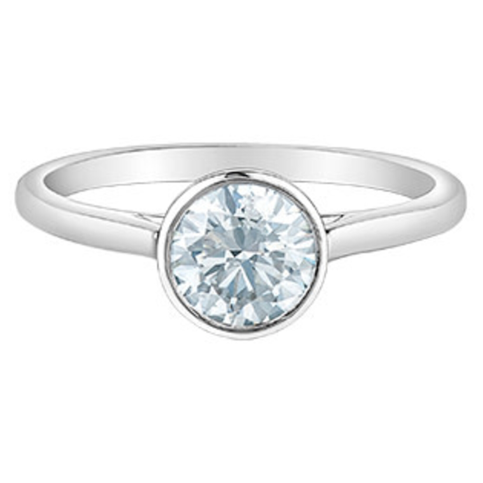 14K WG 1RD#LGD005296 Round 1.02CT Diamond Ring