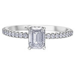 Maple Leaf Diamonds 18KPD WG 1CD#CM-362815 Emerald Cut .77CT Diamond Ring