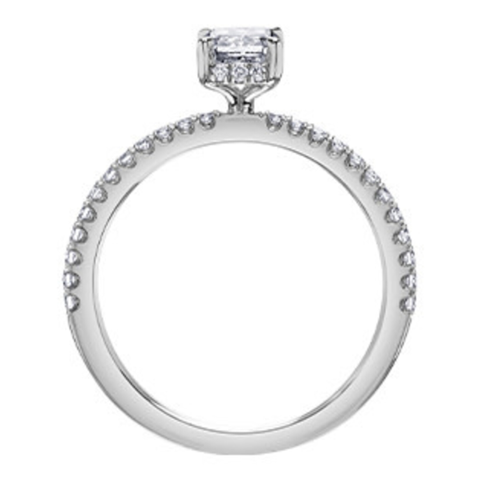 Maple Leaf Diamonds ****18KPD WG 1CD#CM-362815 Emerald Cut .77CT Diamond Ring