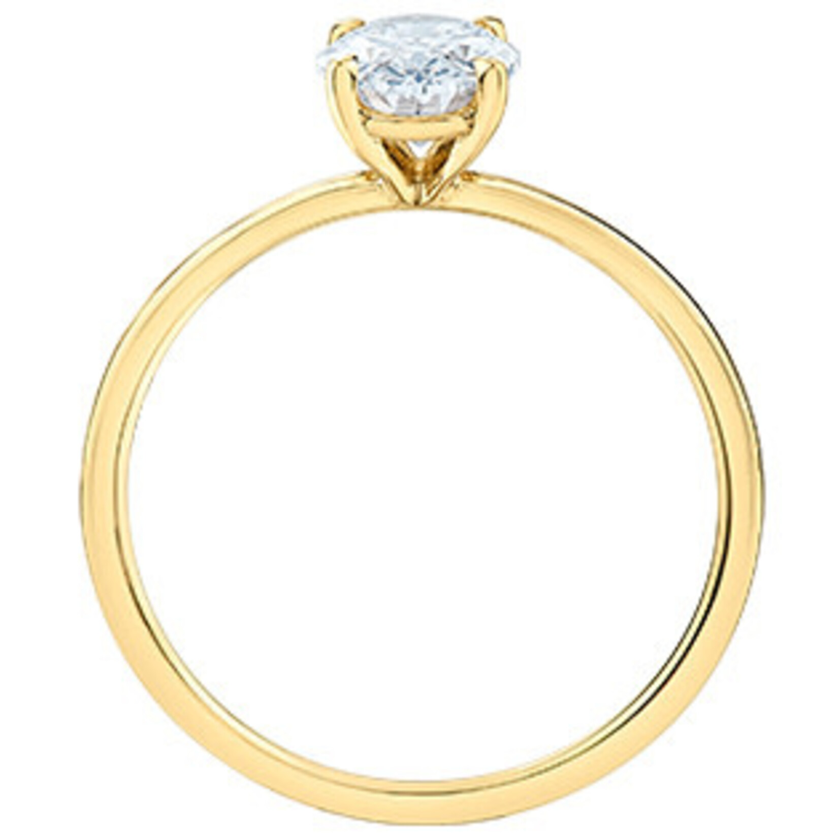 14K YG Oval Diamond 1.00CT Ring