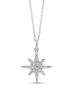 10K WG 0.10CT DIAMOND NORTH STAR PENDANT WITH CHAIN