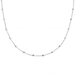 Sterling Silver Rhodium Plated DC Oval Moon Bead Chain 3.0mm 18"