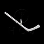 Silver DiamondCut Sports Charm Hockey Stick