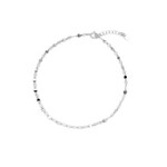 Sterling Silver Twisted Buckle Chain Anklet Rhodium