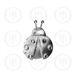 Silver Diamond Cut Animal Charm Lady Bug