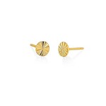 Sterling Silver Sun Ray Disc Studs Gold