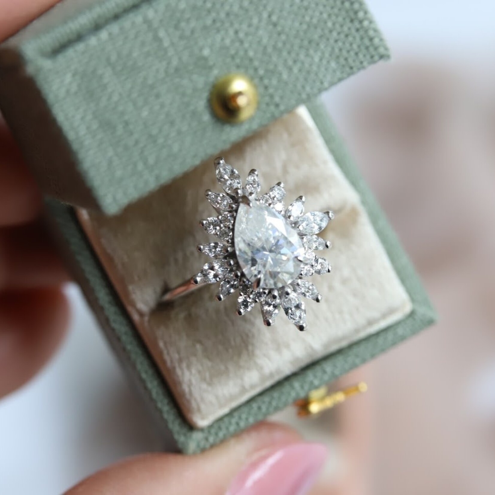 Emi Conner Jewelry Lana-Pear 14K WG 1.5ctw Moissanite w/ LGD Ring