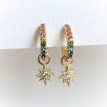 Emi Conner Jewelry Stella- Colourful Dangle SS YGP w/CZ Earrings