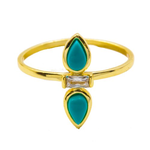 Double Tear Drop Turquoise Ring