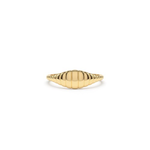 Sterling Silver Gold Vermeil Mini Croissant Signet Ring
