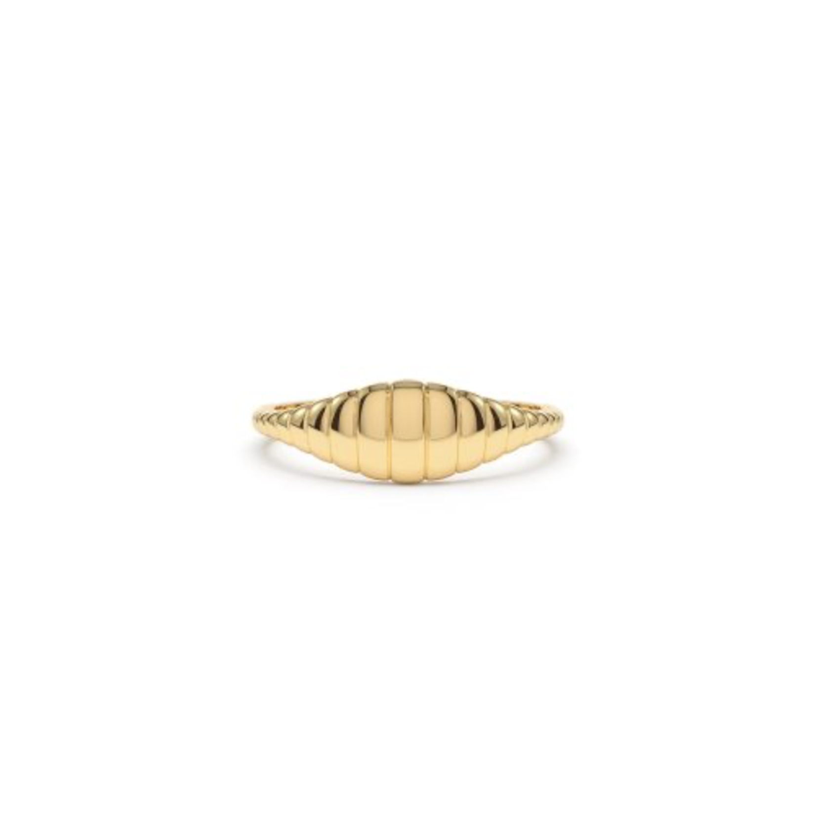 Sterling Silver Gold Vermeil Mini Croissant Signet Ring