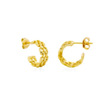 Sterling Silver Gold Vermeil Chunky Panther Link Hoops