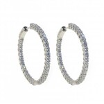 Silver Round Sectioned CZ Hoops