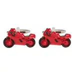 Dalaco Red Sports Motor Bike Rhodium Plated Cufflinks