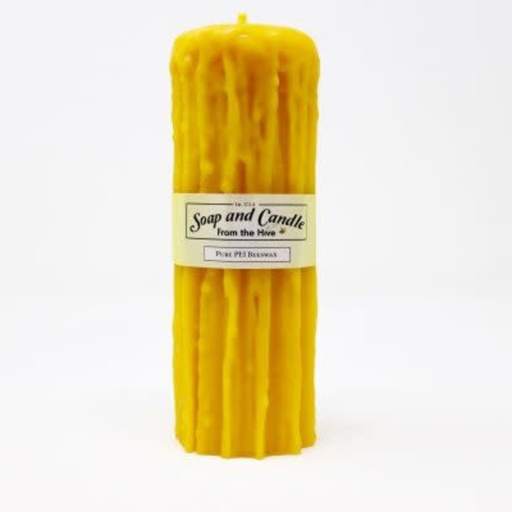 Cornelius - Beeswax Rustic Pillar 7.5X2.5