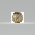 Silver Tree Verdigris Gold Metal w/Floral Motif Urn 11.5"
