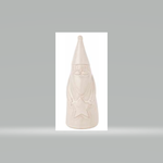 Silver Tree Santa Rubbed White Finish Painted Resin Tabletop 7.5"