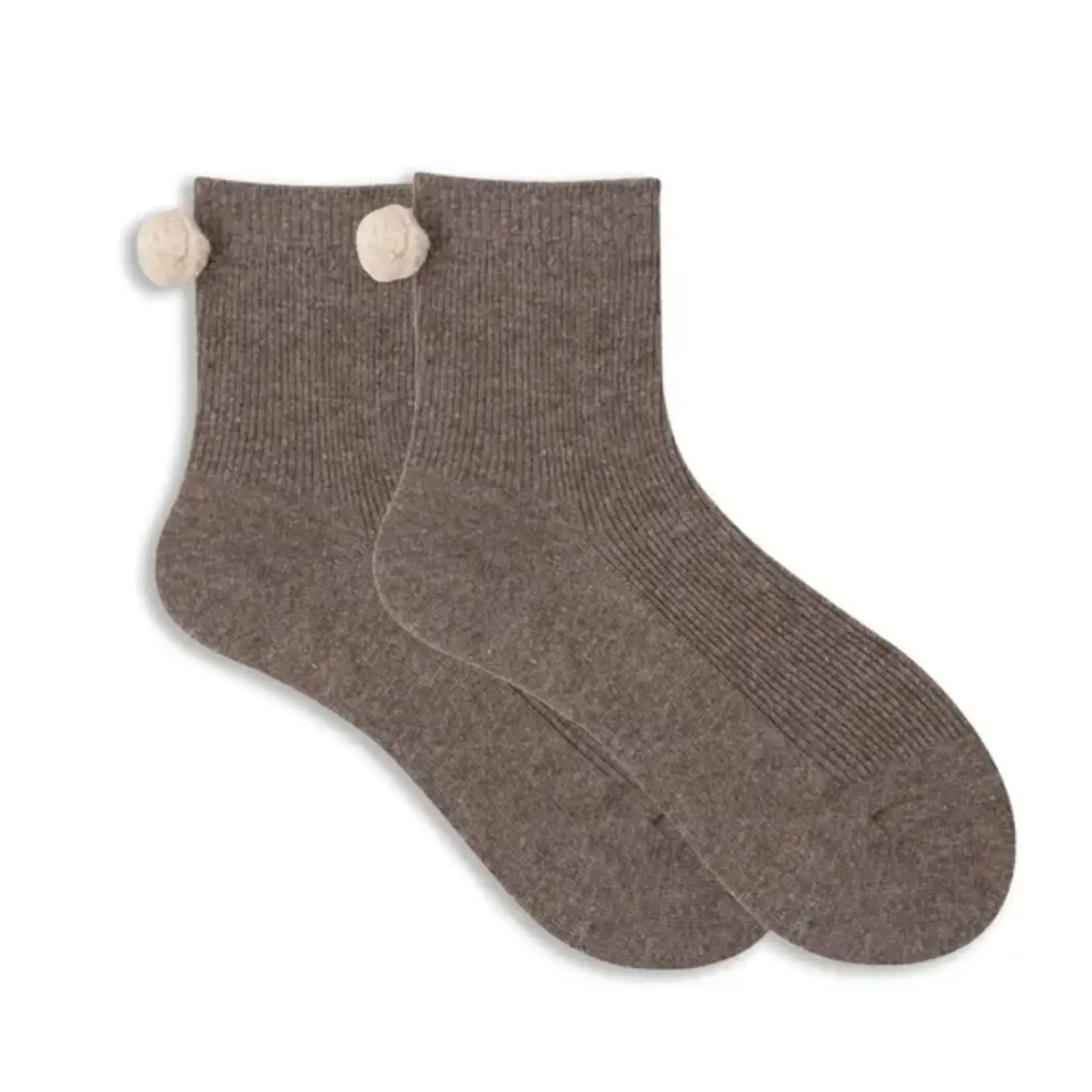 XS Unified Winter Pom Pom Socks - Mocha