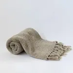 Forpost Trade Inc Cotton Waffle Weave Throw With Fringes - Dried Sage Color