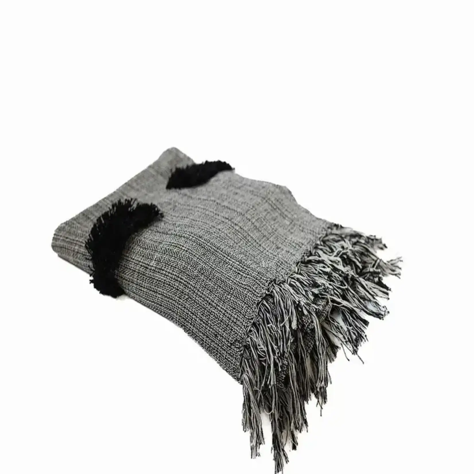 Forpost Trade Inc Cotton Woven Tufted Throw With Fringes