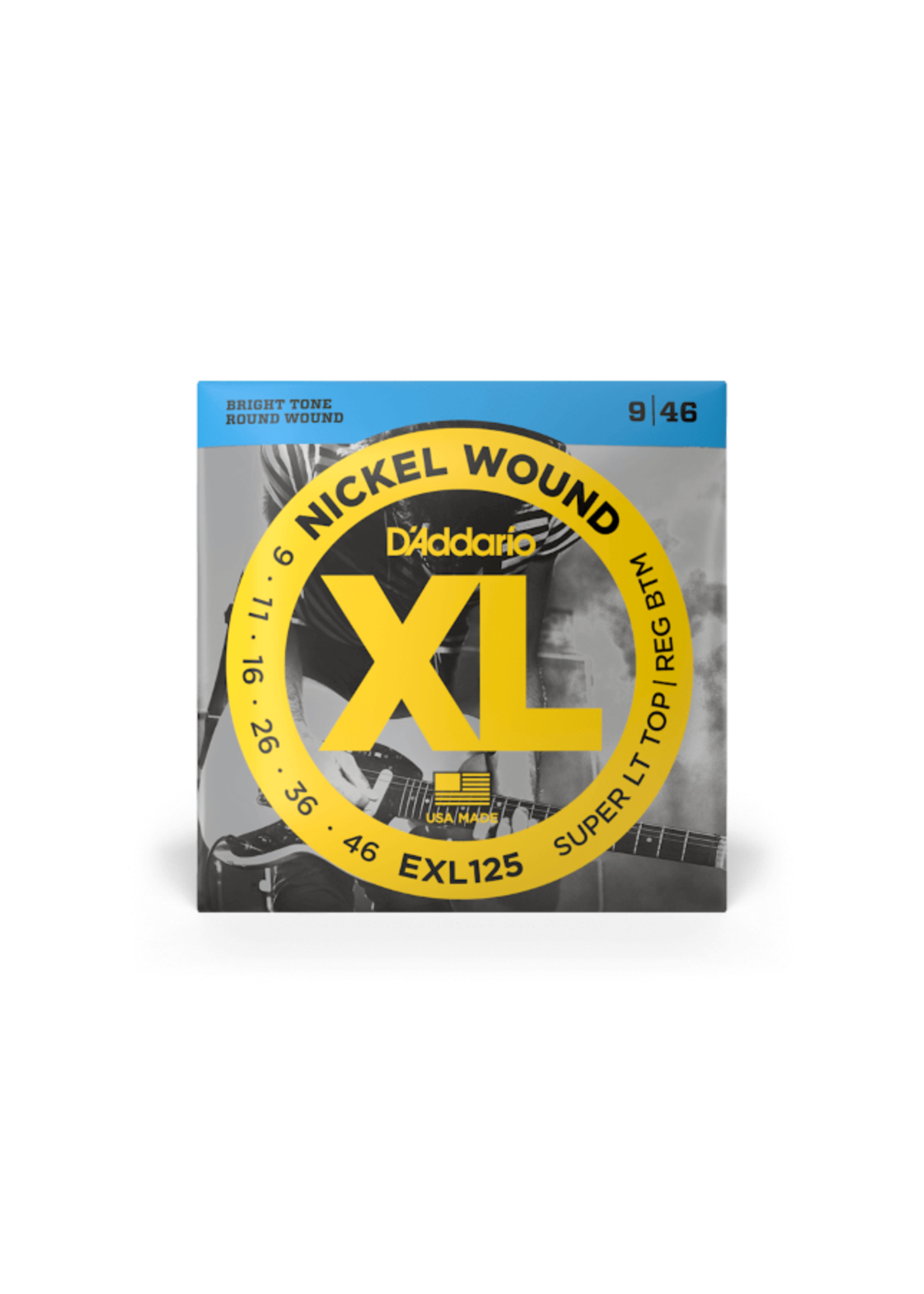 D'Addario D'Addario EXL125 Nickel Wound Electric Guitar Strings Super Light Top/ Regular Bottom 9-46