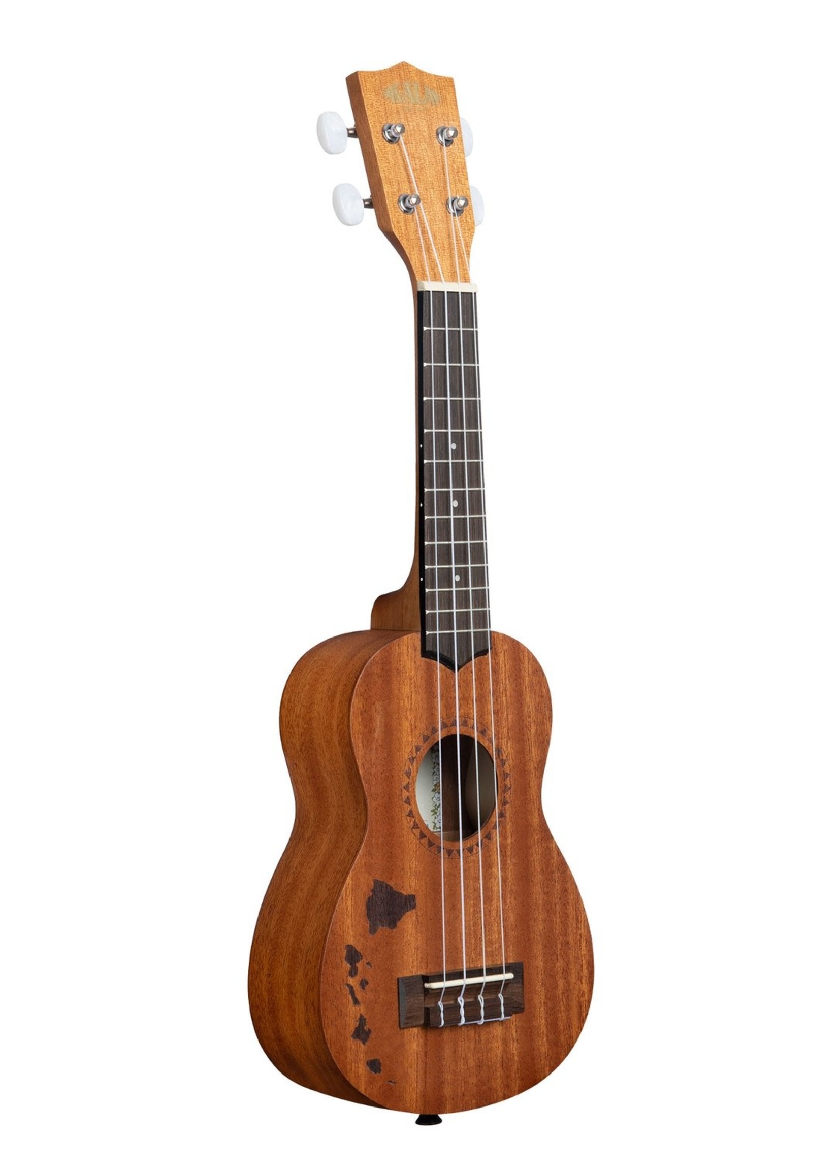 Kala Kala KA-15S-H2 Satin Mahogany Soprano w/ Hawaiian Islands & Tattoo