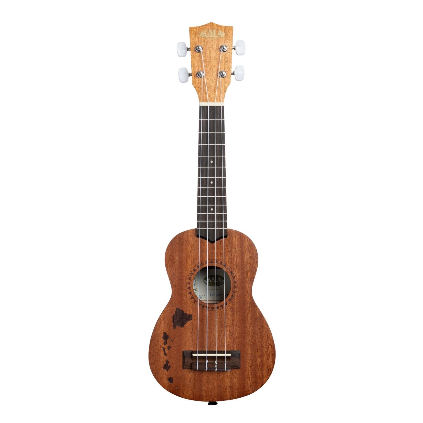 Kala Kala KA-15S-H2 Satin Mahogany Soprano w/ Hawaiian Islands & Tattoo