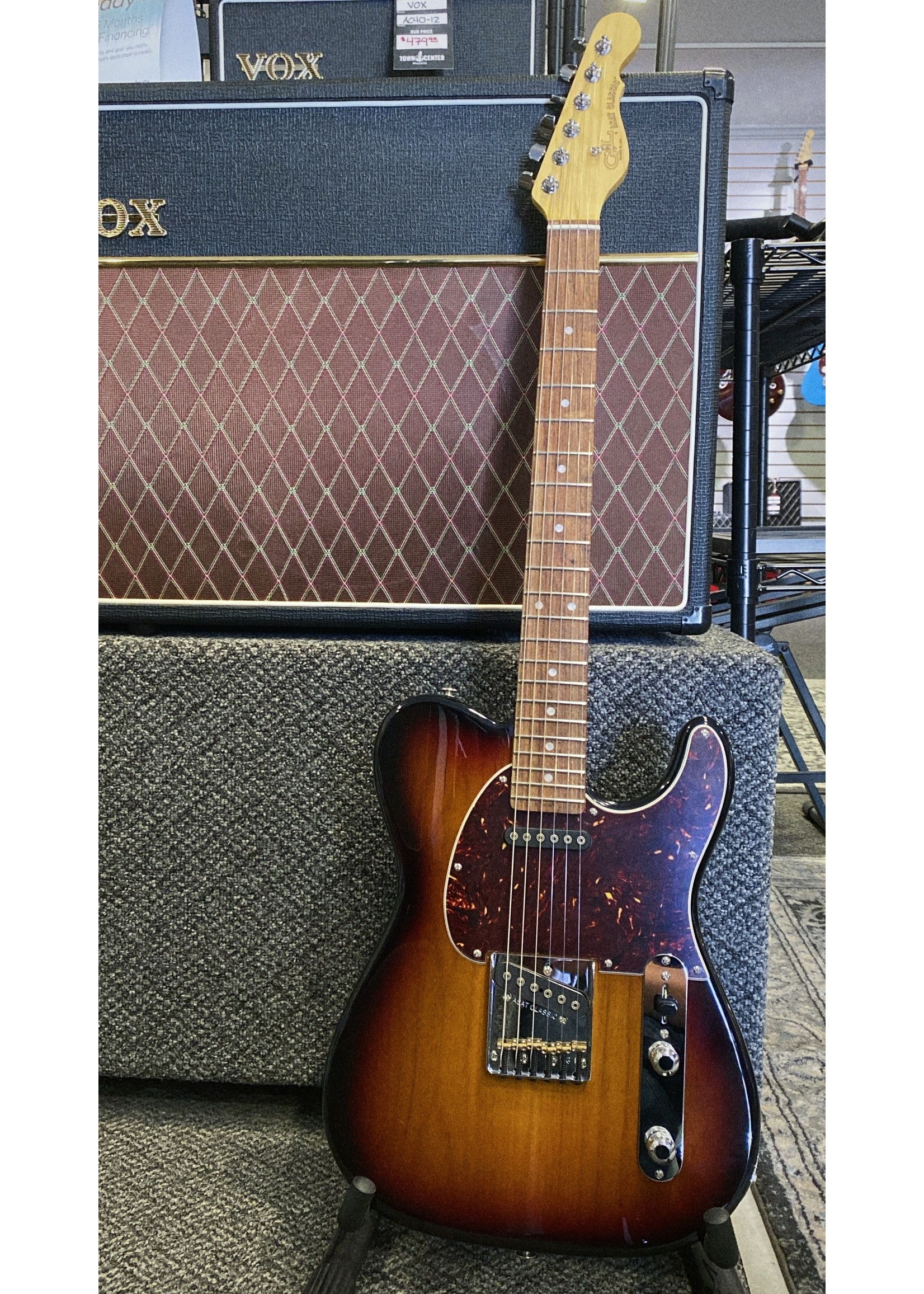 G&L Guitars G&L Fullerton Deluxe ASAT Classic electric guitar, 3 Tone Sunburst, with gig bag